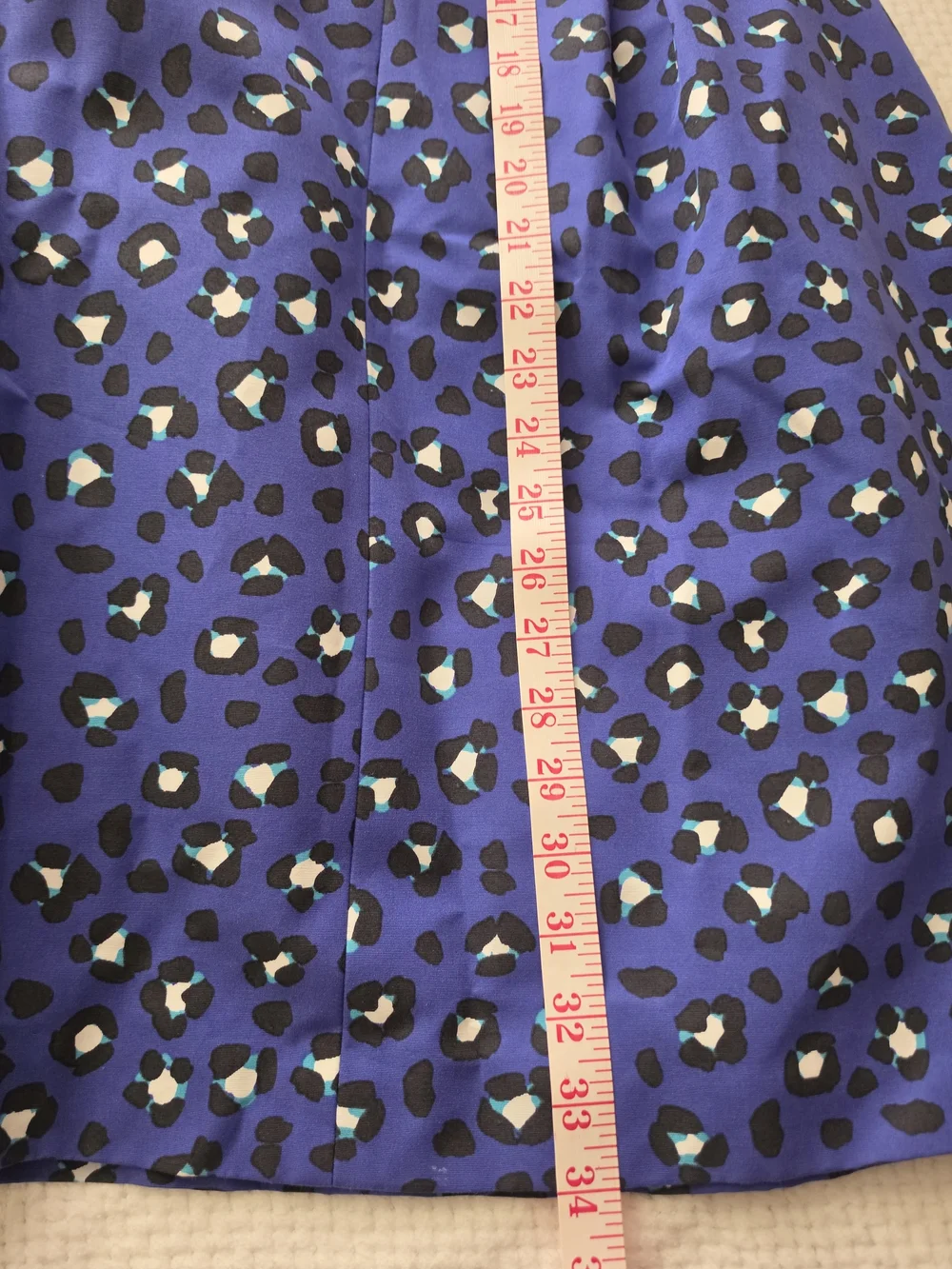 kate spade Cyber Cheetah Dawson Cobalt Blue Print Fit & Flare Dress Size 4